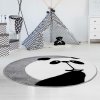 Okrúhly detský koberec BEAUTY Sivá panda Priemer koberca: 160cm