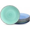 Vancasso Spirala Azure kameninové jedálenské taniere pre 6 osôb 6 ks
