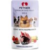 PETNER MINI konzerva pre psov kozie mäso s malinami 150g - 95,5% mäsa a vývaru - prémiové krmivo pre psov