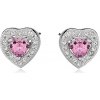 Olivie Strieborné náušnice RUŽOVÉ SRDIEČKO 1654 Ag 925; ≤2,1 g.