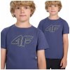 4F detské tričko modré bavlna veľkosť 164