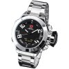 Hodinky SHARK LED Digital Dual Time Army Silver