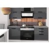 Kuchynská linka Belini 120 cm šedý lesk / šedý mat s pracovnou doskou Eleganta2 Výrobca INF ELEGANTA2/2/WT/SSRS/0/B1