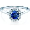 Savicki Zásnubný prsteň biele zlato modrý zafír L 1075 NSZ