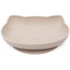 Malý Ježko Detský silikónový tanier s prísavkou Mačička – Pastel Beige