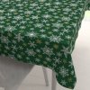 Biante Bavlnený obdĺžnikový obrus Sandra SA-703 Vianočné vločky na zelenom 60x100 cm