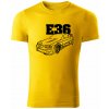 T-ričko BMW e36 line pánske tričko Farba trička: Žltá, Farba potlače: Čierna, Veľkosť: XL