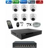 Amiko IP 6 kamerový set so switchom, 2Mpix, Dome (1200K6V2) (Amiko)