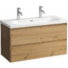 Laufen Lani - Umývadlová skrinka, 98x45x52 cm, 2 zásuvky, dub H4035621122671