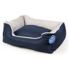 DUVO+ Komfortný obdĺžnikový pelech pre psov M - 85x70x22cm - modrý/sivý