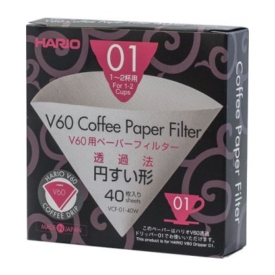 HARIO V60-01 40 ks - papierové filtre na dripper
