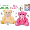 Plushy Pal medveď sediaci s mašľou voňajúcou mix farieb modrá ružová žltá 15 cm
