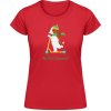 Akciové Dámske Tričko SoftStyle Gildan Pes na kolobežke Červená Dámske