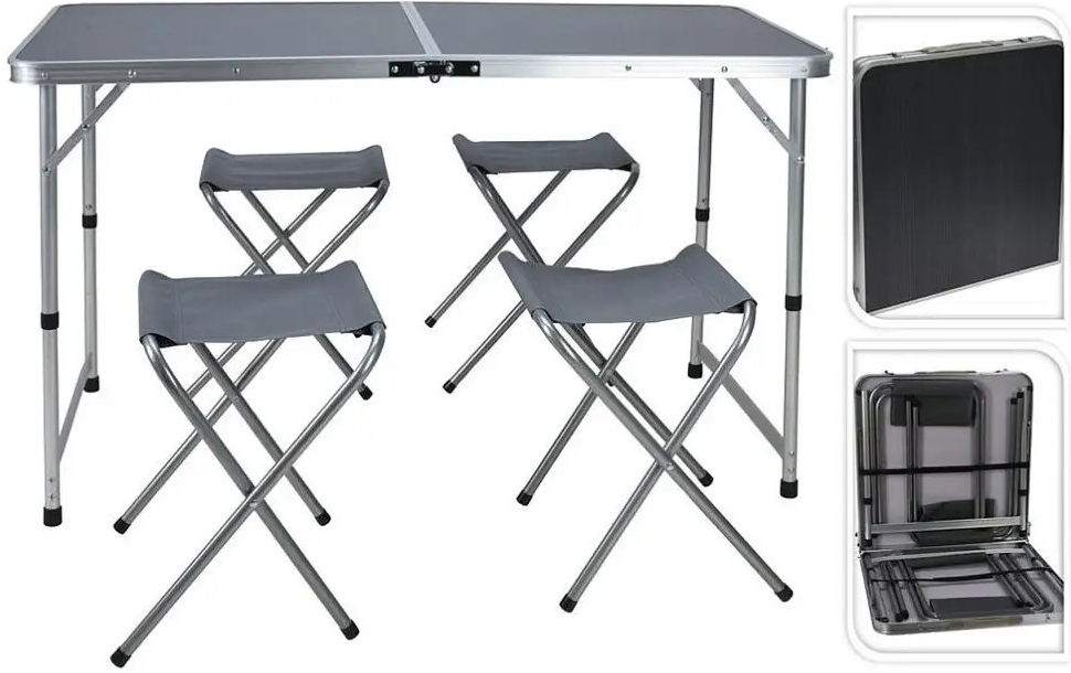 PROGARDEN Kempingový stôl + 4 stoličky REDCLIFFS KO-X61210200