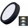 Solight prisadený LED panel 12W, 900LM okrúhly 17cm CCT ČIERNY [WD170-B]