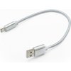 mobilNET nabíjací a data kábel Type C 2A, 20cm, strieborný, Eko balenie