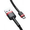 Kábel Baseus CAMKLF-B91 USB-A (M) - Micro-USB (M), 1m, černo-červený