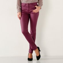 Blancheporte koženkové nohavice úzkeho strihu purpurová