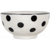 Biela keramická miska s čiernymi bodkami Black Dot - 125 ml