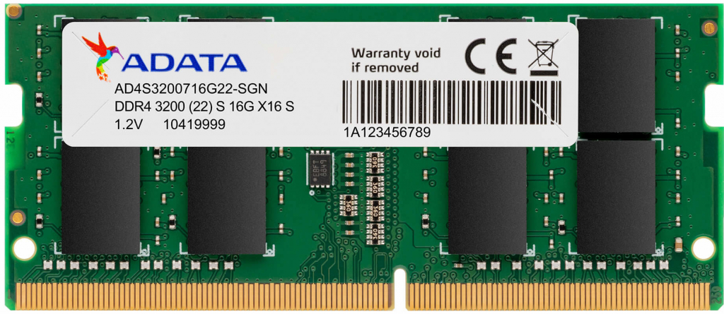 Adata DDR4 16GB 3200MHz CL22 (1x16GB) AD4S320016G22-SGN