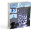 Vianočná LED sveteľná reťaz - 5 m - 50 LED - studená biela - 3 x AA