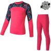 Sensor Merino Impress detský funkčné set ružová - Sensor Merino Impress Set detské tričko dlhý rukáv + nohavice Magenta/Floral vel. 110