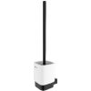 Nimco Kibo - WC kefa nástenná s držiakom, biela keramika/čierny mat Ki-14094KN-90