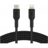 Belkin CAA004bt1MBK oplétaný USB-C - Lightning, 1m, černý