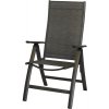 Záhradné kreslo Sun Garden London hliníkové polohovacie čierne/antracit