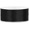 PartyDeco Stuha saténová čierna 2,5cm / 25m