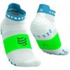 Bežecké ponožky Compressport, PRO RACING SOCKS V4.0 RUN LOW Biela,Zelená,Svetlomodrá T1