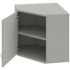 Hobis - Rohová skriňa Strong, L, horná, 80x76,8x40 cm, sivá/sivá