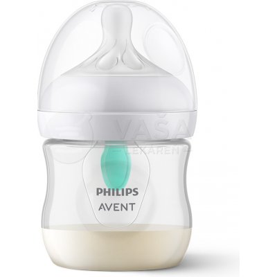AVENT Natural Response Priehľadná fľaša s cumlíkom s ventilom AirFree (0+ mesiacov) 125 ml dojčenská fľaša