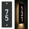 Solárne domové číslo – zvislý Farba a štýl: Antracit tabuľa + bezpätkové čísla