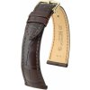 Hnedý kožený remienok Hirsch London M 04307117-1 (Aligátorí koža) Hirsch selection 14 mm
