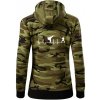 Karate EKG - Mikina dámska trendy zipper s kapucňou - L ( Zelený maskáč )