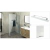 Polysan ARCHITEX LINE sprchová zástena so skrytým kotvením 110 cm s policou a držiakom uterákov (Elegantná WALK-IN zástena s neviditeľným uchytením)