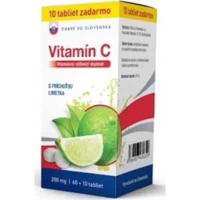 DOBRÉ Z SK Vitamin C 200 mg limetka 60 + 10 tabliet