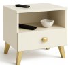 Ak furniture Nočný stolík MOBI K-01 kašmír/zlatý