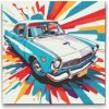 Vymalujsisam.sk Diamantové maľovanie - Pop art - Modré auto Veľkosť: 50x50cm, Rám: Na kartónovej doske, Diamanty: Hranaté