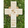 Poďakovanie rodičom - kríž s pridanými srdciami 118 - 50 cm - text na želanie 8639