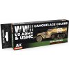 Sada lacquerových farieb AK Interactive Real Colors - WWII US Army & USMC Camouflage Colors 8x17ml