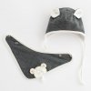 Jarná dojčenská čiapočka so šatkou na krk New Baby Sebastian sivá, veľ. 56 (0-3m)