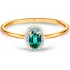 Zásnubný prsteň SAVICKI: dvojfarebné zlato, smaragd, diamanty - SAVR60389 Y EM