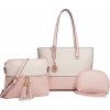 Miss Lulu 3-dielna súprava tašiek shopper ka crossbody kabelka a kozmetička Valeria ružová