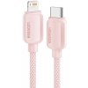 Essager ES-X46 opletený nabíjací a dátový USB-C na Lightning 1m růžový