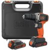 BLACK+DECKER Náradie - 18V AKU vŕtačka s príklepom, 2x aku 1,5 Ah Li-Ion, nabíjačka BCD003C2K-QW