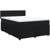 Posteľný rám boxspring s matracom čierny 140x190 cm zamat