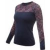 SENSOR MERINO IMPRESS dámské triko dl.rukáv deep blue/origami M; Modrá