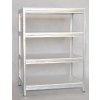 Kovový regál Biedrax 50 x 120 x 120 cm, pozinkovaný - 4 police biele lamino 12mm